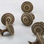 olrvli中古风黄铜拉手，做旧美式抽屉把手，复古欧式衣柜门家具把手