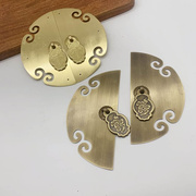 新中式仿古明清家具铜配件纯铜，柜门衣柜橱柜，圆形门牌铜拉手把手