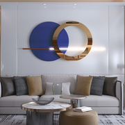 现代轻奢墙面装饰铁艺壁饰橙，蓝色圆形客厅，沙发背景墙挂件餐厅卧室