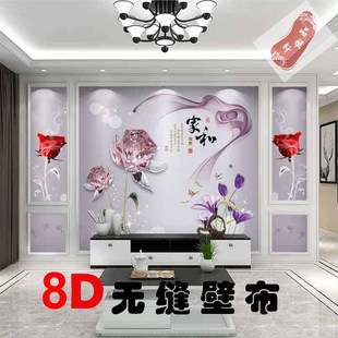 18d电视背景墙壁纸装饰客厅，现代简约壁画3d影视，墙纸立体墙布大气