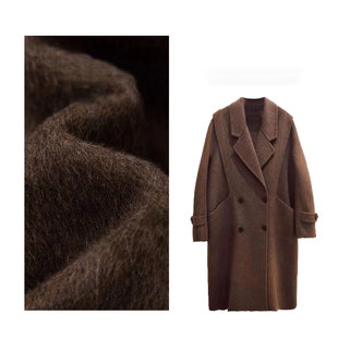羊毛呢大衣女中长款冬季加厚韩版宽松高级感双排扣羊毛外套HZ-095