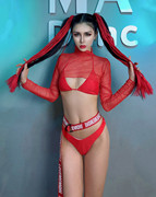 运动GoGo酒吧Ds领舞队B组模特潮酷演出服红色分体休闲比基尼套装