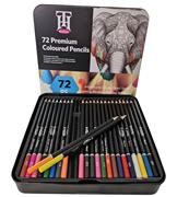绘画彩铅套装油性手绘彩色笔72色彩色铅笔铁盒