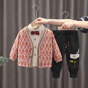 男童女童春秋三件套装洋气，婴儿童装一岁宝宝帅气网红秋装衣服3潮2