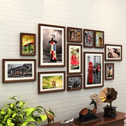 装饰欧式相框墙客厅餐厅相片，墙创意组合挂h墙画框12框大实木照片i