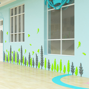 幼儿园环创主题文化墙面装饰环境，布置环创材料楼梯道踢脚线墙贴