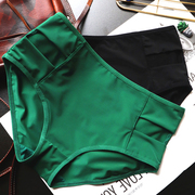 冰丝内裤女中高腰大码镂空提臀舒适性感女式日系三角裤高品质绿色