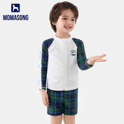 Momasong儿童男童游泳衣分体长袖2024小中大童男孩泳裤套装