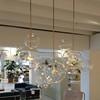 餐厅吊灯北欧三头现代简约玻璃服装店吧台吊灯，创意个性米奇泡泡灯
