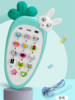 儿童仿真小兔子音乐手机婴幼儿早教启蒙卡通宝宝可咬模型电话玩具