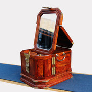 红木首饰盒大红酸枝实木质，雕花复古中式结婚嫁妆梳妆盒带锁收纳盒