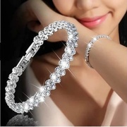 欧美罗马手链女锆石水晶手环镶钻时尚饰品满钻