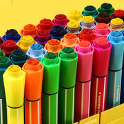水洗水彩笔彩色儿童带印章笔，六角绘画画笔套装48色36幼儿园，小朋友学生用初学者手绘大容量画笔