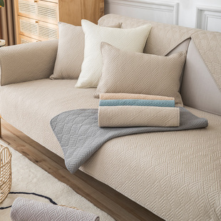 四季通用防滑异形沙发垫北欧简约坐垫子现代纯色皮沙发套罩巾定制