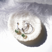 天然水晶耳饰草莓晶耳环，月光石耳坠，长款绿幽灵耳钉耳线女气质纯银
