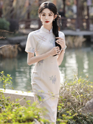 温婉淑女范少女(范少女)旗袍，2024春夏新中式国风气质优雅改良年轻款