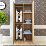 简易衣柜双门单人板式简约现代木质家用经济型衣橱两门组装大衣柜