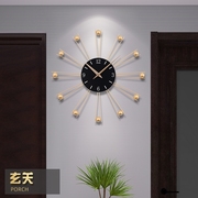 挂钟客厅家用简约现代创意时钟，挂墙餐厅钟免打孔大气时尚轻奢钟表
