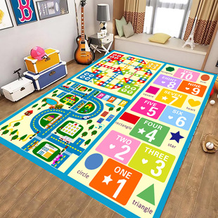 亲子互动儿童飞行棋游戏卡通，地垫跳房子地毯，儿童房家用宝宝爬爬垫