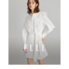 ELLE白色法式设计感镂空系带连衣裙女2024春装高端精致裙子