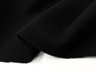 加厚垂感细腻纯黑色顺毛羊毛毛料毛呢布料，大衣斗篷汉服外套面料