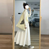 自制日系甜美白色高腰半身裙女春季韩版氛围感遮胯显瘦A字中长裙