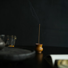 景德镇纯手工陶瓷线香香插香炉茶空间迷你小香炉复古黄色香炉室内