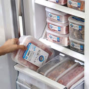 日本进口冰箱冷冻收纳盒食品级保鲜盒，抗菌海鲜肉专用盒厨房密封盒