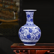 景德镇陶瓷器花瓶手绘青花中式仿古花瓶家饰客厅，玄关工艺品摆件设