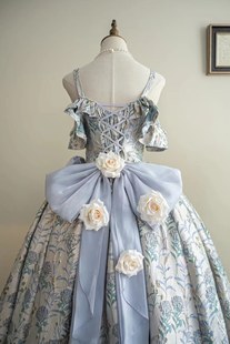 罗西娅颂礼尾款原创设计Lolita花嫁婚纱成人礼服华丽蓝紫八团