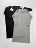 日本sc家黑色浅灰色，圆领套头针织连衣裙，日系优雅纯色长款毛衣裙女
