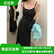 细吊带连衣裙女欧洲站2024春夏欧货茶歇法式修身显瘦碎花长裙