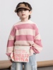 小杰家韩版2024春季男童条纹控毛衣中小童宽松套头针织衫