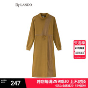 dtlando冬季连衣裙女休闲简约百搭显瘦内搭垂感收腰长袖衬衫裙