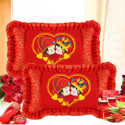 喜庆结婚款十字绣抱枕5印花卡通情侣枕头套一对卧室沙发靠垫