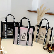 kitty正版网纱透明织带，韩版is手提化妆包，化妆袋洗漱包上班通勤包