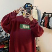 圆领卫衣男秋季新款重磅潮牌长袖t恤美式复古宽松青少年情侣外套