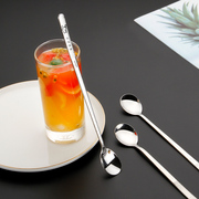 304不锈钢勺子韩式长柄冰勺搅拌勺创意汤勺高级感网红精致铁调羹
