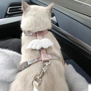 猫咪牵引绳遛猫绳子可爱翅膀幼猫外出专用可调节胸背带宠物狗用品
