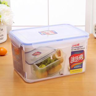 大容量5l长方形冰箱保鲜盒微波炉，饭盒食品收纳盒塑料，密封冷冻冷藏