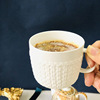 ins欧式陶瓷简约茶杯浮雕咖啡杯杯子花茶杯碟套装