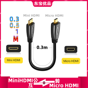 高清micro hdmi转mini HDMI线 树莓派主机副屏微型迷你视频转接线