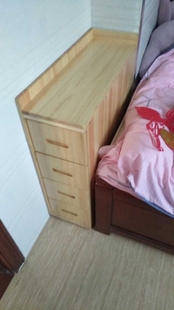 实木床头柜夹缝柜储物窄柜沙发边角柜卧室，客厅收纳柜松木家具