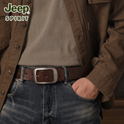 jeep吉普2024针扣皮带真皮男士，头层纯牛皮，休闲百搭牛仔裤腰带