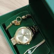 士钢带手表绿盒套装水钻手链手镯饰品套装纪念品礼盒9007CURREN女