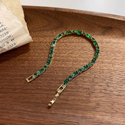 法国设计师Moleubak 复古祖母绿锆石手链轻奢高级感气质手串