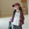 韩国童装女童长袖T恤2024春季洋气韩版上衣儿童插肩袖打底衫
