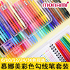 慕娜美3000水彩笔纤维笔24色手绘勾线笔彩色中性笔36色水性笔套装