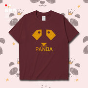 金箔几何熊猫PANDA 短袖T恤男女趣味卡通图案体恤纯棉夏潮设 无界