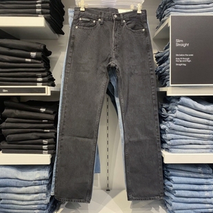 CK/Calvin Klein 男士春季新款水洗深灰色合体直筒牛仔裤长裤SLIM